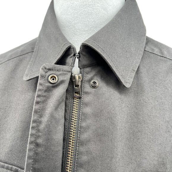 UNIQLO Women's Gray Utility drawstring cropped trench coat Jacket Sz M 97%Cotton - Picture 5 of 12